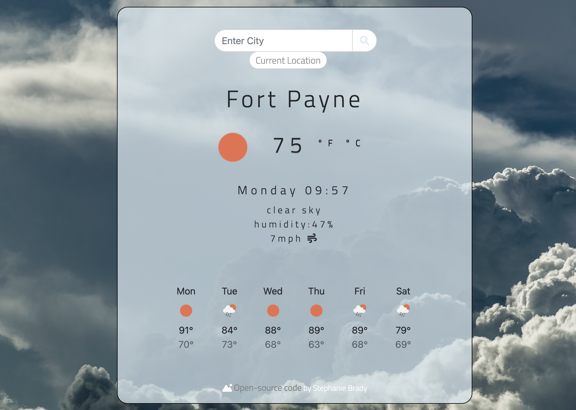 photo of a weather application